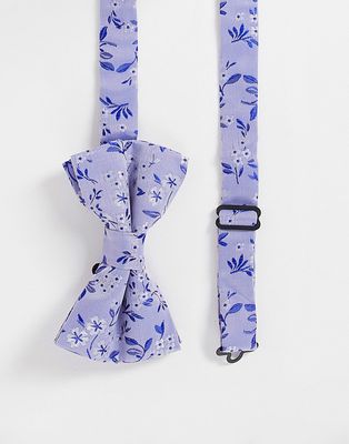 ASOS DESIGN bow tie in blue ditsy floral
