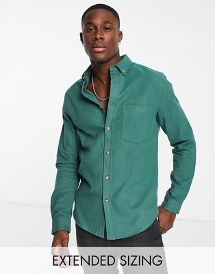 ASOS DESIGN brushed oxford shirt in cotton blend in bottle green