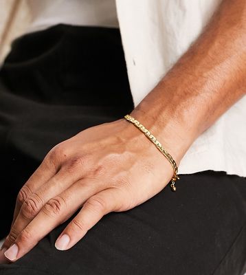 ASOS DESIGN chain bracelet with texture in 14k gold plate
