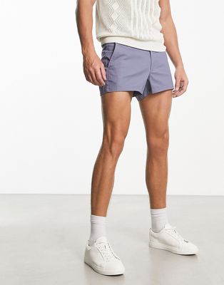 ASOS DESIGN chino shorts in super short length in gray