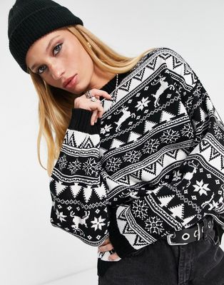 ASOS DESIGN Christmas sweater in fairisle pattern-Multi
