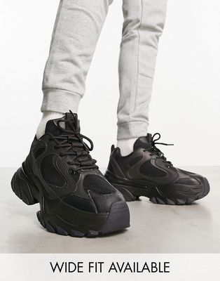 ASOS DESIGN chunky sneakers in black