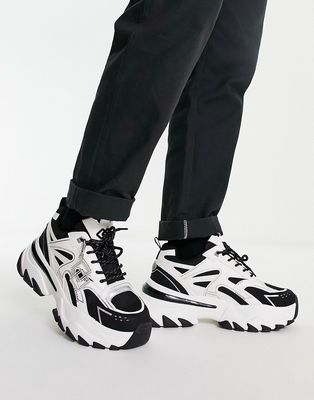 ASOS DESIGN chunky sneakers with monochrome and metallic paneling-Multi