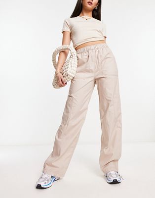 ASOS DESIGN clean pull on cargo pants in stone-No color