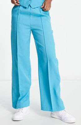 ASOS DESIGN Commuter Wide Leg Suit Trousers in Turquoise