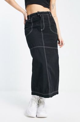 ASOS DESIGN Cotton Cargo Skirt in Black
