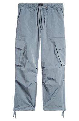 ASOS DESIGN Crinkle Nylon Cargo Pants in Light Blue