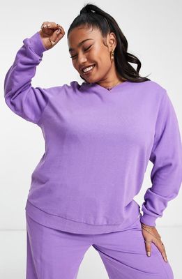 ASOS DESIGN Curve Cotton Sweatshirt in Purple