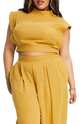 ASOS DESIGN Curve Crop Top in Yellow