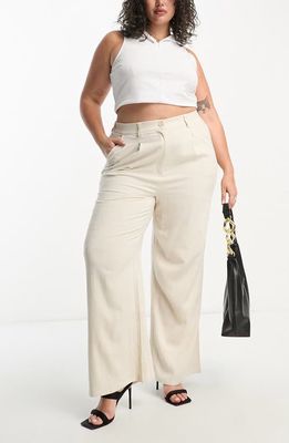 ASOS DESIGN Curve Dad Trousers in Stone