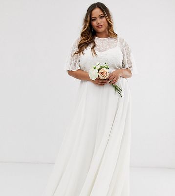 ASOS DESIGN Curve embellished bodice wedding dress-White