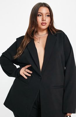 ASOS DESIGN Curve Jersey Blazer in Black