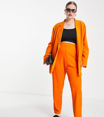 ASOS DESIGN Curve jersey slouchy suit blazer in orange-No color