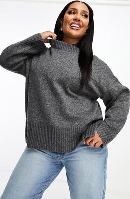 ASOS DESIGN Curve Longline Sweater in Charcoal