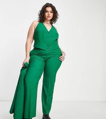 ASOS DESIGN Curve Mix & Match suit vest in green