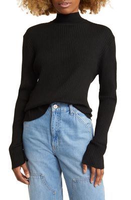 ASOS DESIGN Curve Mock Neck Sweater in Black