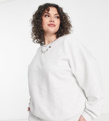 ASOS DESIGN Curve oversized sweatshirt in ice heather - part of a set-Gray