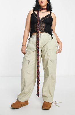 ASOS DESIGN Curve Pull-On Cargo Trousers in Khaki