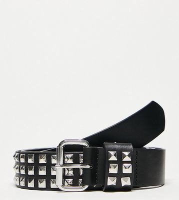 ASOS DESIGN Curve pyramid studding belt-Black