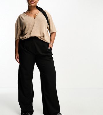 ASOS DESIGN Curve relaxed dad pants in black