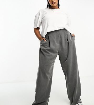ASOS DESIGN Curve relaxed dad pants in gray