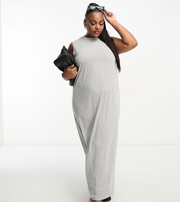 ASOS DESIGN Curve sleeveless maxi dress in gray