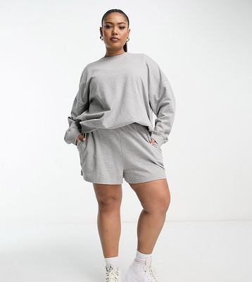 ASOS DESIGN Curve summer weight boxy sweatshirt in gray heather