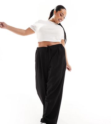 ASOS DESIGN Curve tailored pull on pants in black