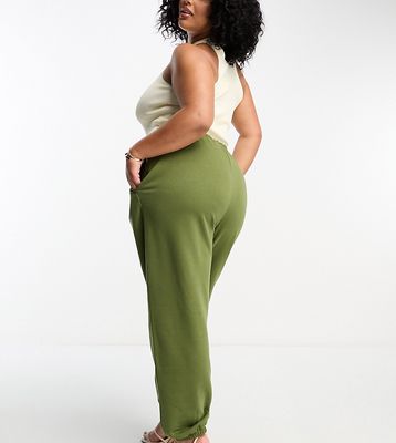 ASOS DESIGN Curve ultimate sweatpants in khaki-Green