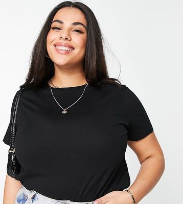 ASOS DESIGN Curve ultimate T-shirt with crew neck in cotton blend in black - BLACK