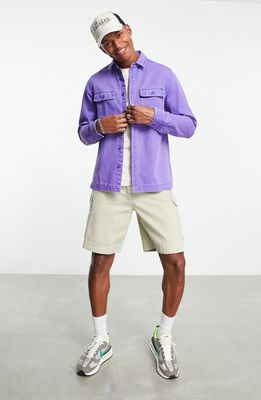 ASOS DESIGN Denim Overshirt in Purple
