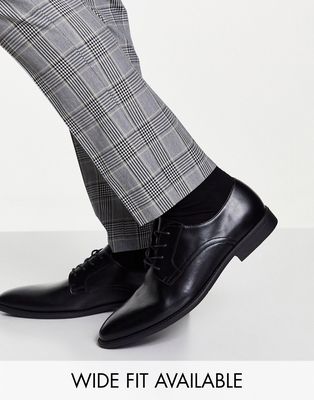 ASOS DESIGN derby shoes in black faux leather
