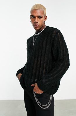 ASOS DESIGN Distressed Sweater in Black