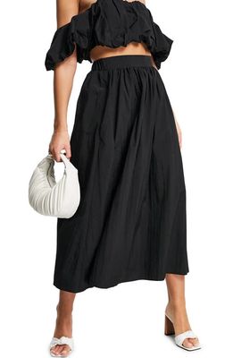 ASOS DESIGN Edition High Waist Midi Skirt in Black