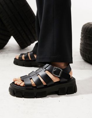 ASOS DESIGN extreme chunky gladiator sandals in black