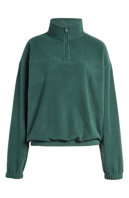 ASOS DESIGN Fleece Half Zip Pullover in Khaki