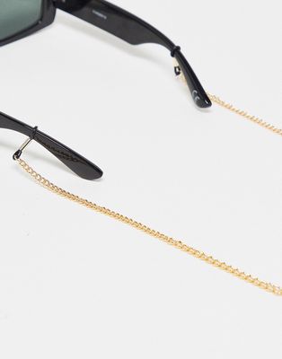 ASOS DESIGN glasses chain in gold tone