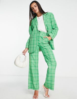 ASOS DESIGN grandad suit blazer in green check