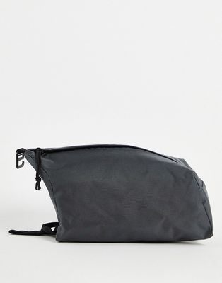 ASOS DESIGN heavyweight nylon wash bag in dark gray