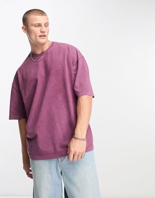 ASOS DESIGN heavyweight oversized t-shirt in purple wash
