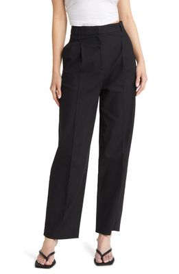 ASOS DESIGN High Waist Tapered Trousers in Black