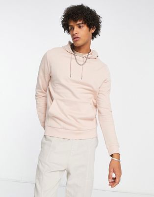 ASOS DESIGN hoodie in washed pink