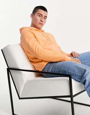 ASOS DESIGN hoodie with rib in orange