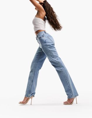 ASOS DESIGN Hourglass 90s straight jeans in light blue