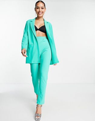 ASOS DESIGN jersey tapered suit pants in green