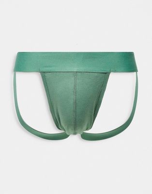 ASOS DESIGN jock strap with thick waistband-Green