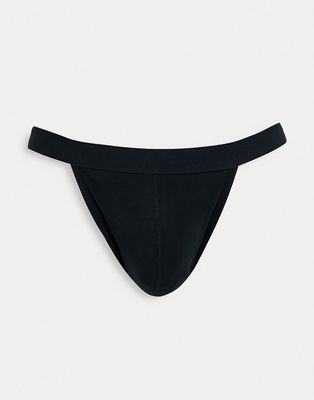 ASOS DESIGN jock strap with thong detail-Black