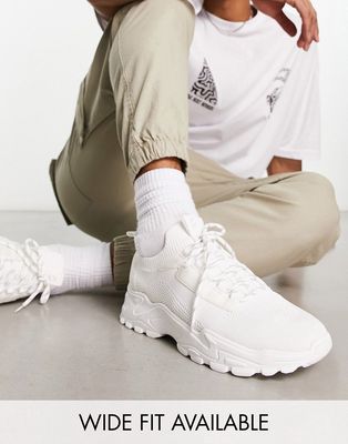 ASOS DESIGN knitted tech sneakers in white