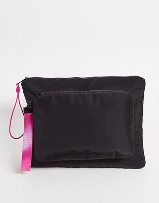 ASOS DESIGN laptop sleeve with removable pouch in black
