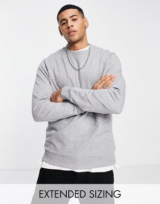 ASOS DESIGN lightweight sweatshirt in gray heather - GRAY
